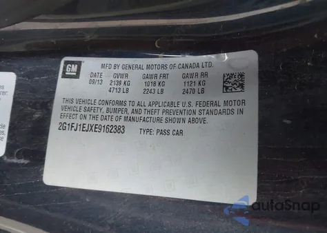 2014 Chevrolet Camaro 1Ss из США, поврежденный, VIN 2G1FJ1EJXE9162383